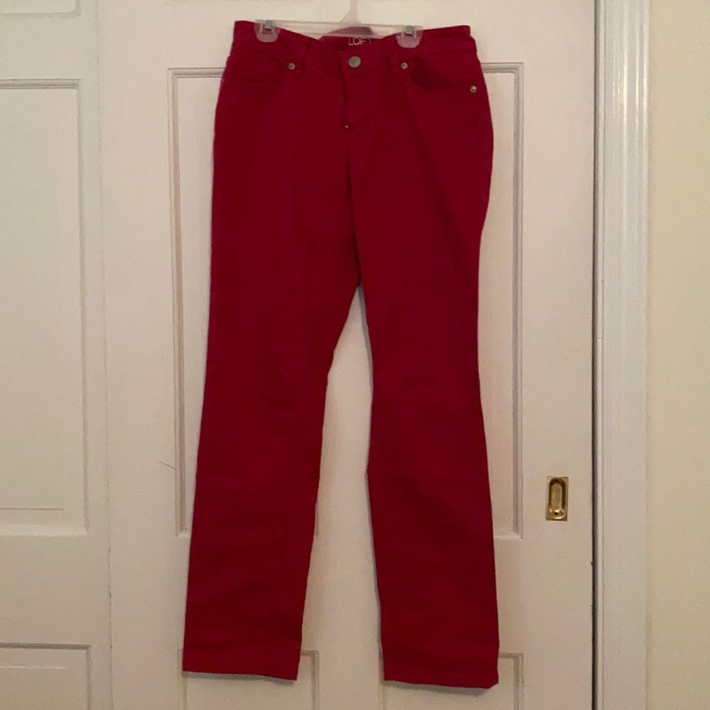Pink Curvy Straight Pant LOFT